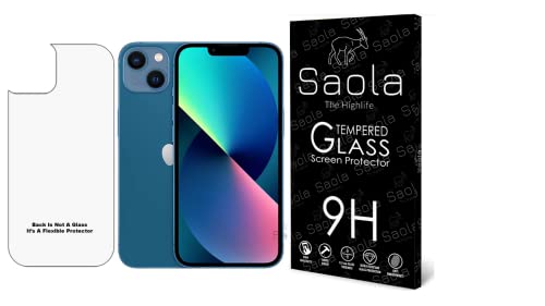 Image of Saola 9H Back Protector For Mobile For Apple Iphone 13 (Not Glass, It S A Flexible Protector For Mobile) .Comes With One Minute Installation Kit & Wipes.