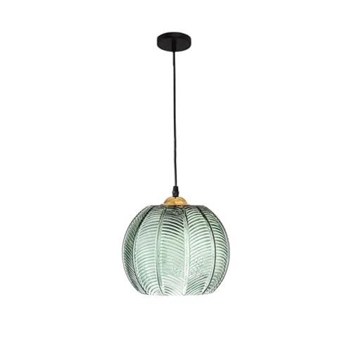 S-Cevada Suspension Vintage en Verre Vert 15cm Lampe Suspendue Boule Luminaire Intérieur pour Salle à Manger Cuisine Îlot Chambre Couloir Bar (Vert, 20cm)