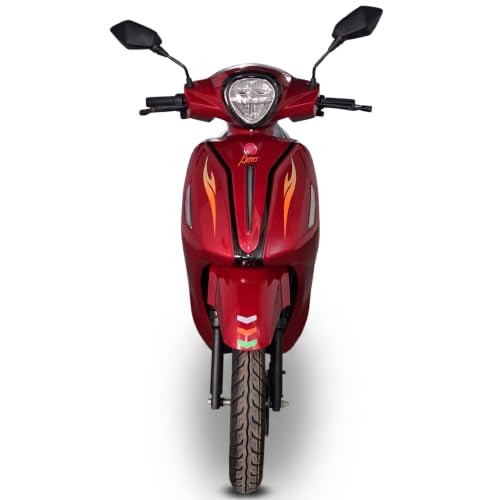 Image of AMO Feisty E1 Electric Scooter, Red, Low Speed, Non-RTO, 60-70 Km Range, Lithium-ion Battery, with Portable Charger (Red)