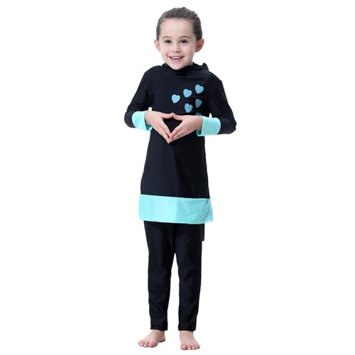 Maillot de bain couvrant filles à manches longues et jupe style musulman