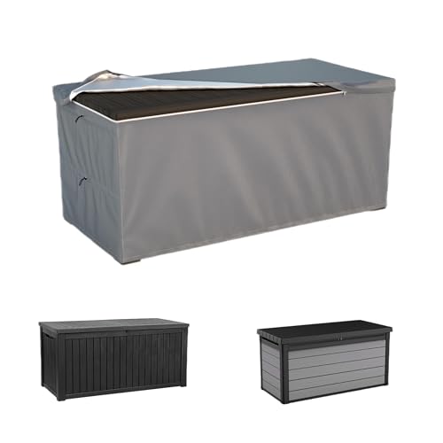 DORAHUA Deck Box Cover - Outdoor Storage Box Cover 150 Gallon Heavy Duty 600D Oxford Cloth Water And Dust Resistant Size 63 x 30 x 28 Inches Fits Most Patio Box.