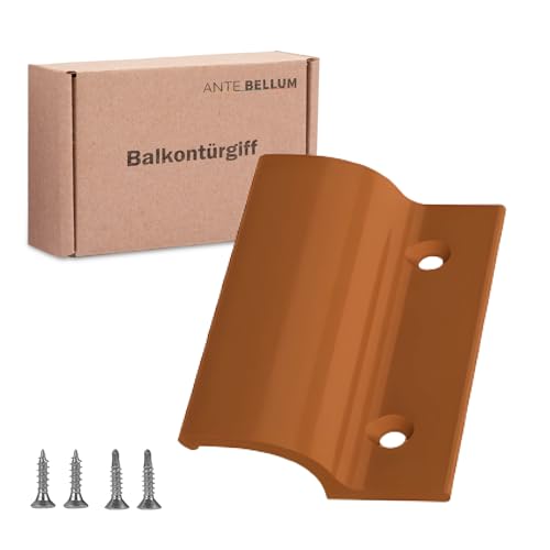 Ante bellum Balkontürgriff – Strapazierfähig Türgriff für Außen mit Abdeckkappe, Wetterbeständig, Kunststoffgriff für Balkon-, Terrassen- und Fliegengittertüren, Einfache Montage (Lehmbraun)