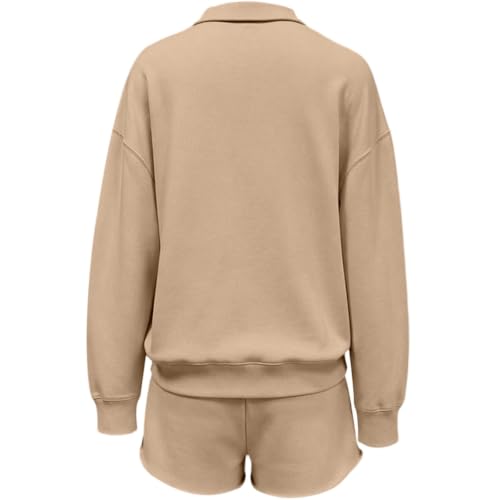 Conjunto deportivo de mujer dos piezas con sudadera cremallera manga corta y pantalón casual 3