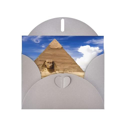 JaoXer Biglietto di auguri grigio – Piramidi d'Egitto stampa biglietti vuoti per compleanno, matrimonio, San Valentino, anniversario e inviti per feste