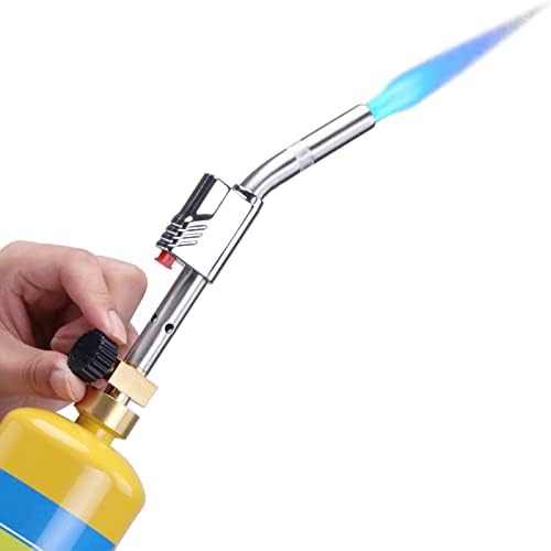MAPP/MAP/PROPANE Gas Torch,Soldering Torch,Use Brazing，Cooking，Surface heating treatment (Stainless ignition Head)