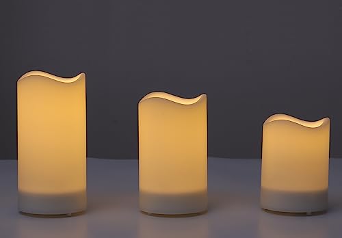 Octmustard Solar Led Candle With Waterproof Light Sensor, Dusk To Dawn On/Off Automatic Operating, 3X4 Inch Flameless White Plastic Pillar Candles With Flickering Warm White Light #TOP6