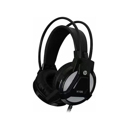 HP Headset Gamer H100 Preto Com Microfone Driver de 50mm P2 3.5mm Áudio Estereo cabo de 220cm revest