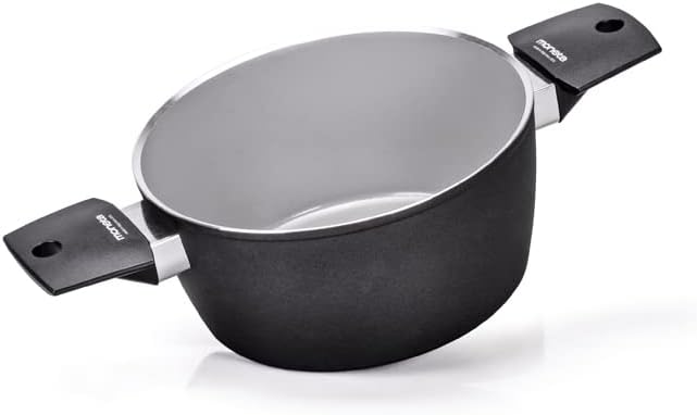 Moneta Futura Saucepan Ø20 cm, Natural FineGres Non-Stick Coating, Also Suitable for Induction Hobs, 100% Made in Italy
