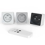 SURNICE Funksteckdose, 3+1 Sets Funksteckdosen, 2300 W, mit Schalter, Reichweite 80 m, GRS-zertifizierte Materialien, energiesparend, Farben Weiß, Grau und Schwarz