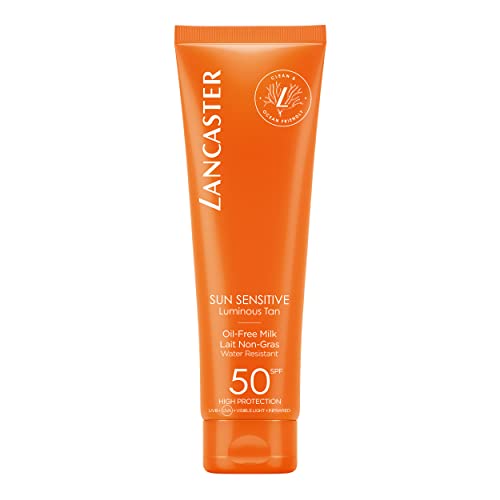 LANCASTER SUN SENSITIVE Oil-Free Milk | Leche corporal libre de aceite con protección solar de SPF50 | Para todo tipo de pieles | 150 ml