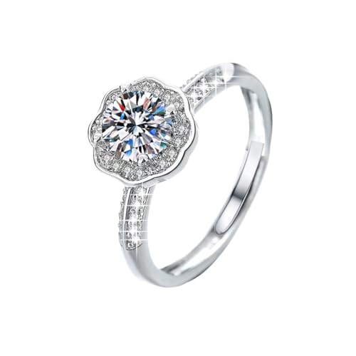 Luckilemon Moissanite Adjustable Engagement Ring, Promise Eternity Ring for Women,Wedding Rings,Jewelry Gift,Friendship Promise Fashion Jewelry Valentine Gifts for Women