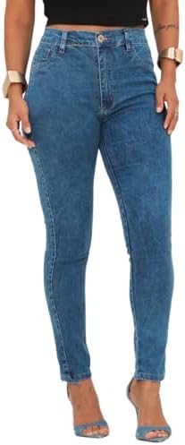 Calça Jeans Feminina Slim Cintura Alta com Lycra Confortável, Est...