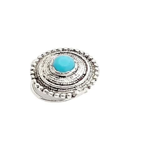 Yash Jewels Emporium Beautiful Classic Designs Silver Oxidized Finishing Without Piercing Nose Pins for Women & Girls (Matte Sky Blue) (B09MHM7C4S) Amazon Price History, Amazon Price Tracker