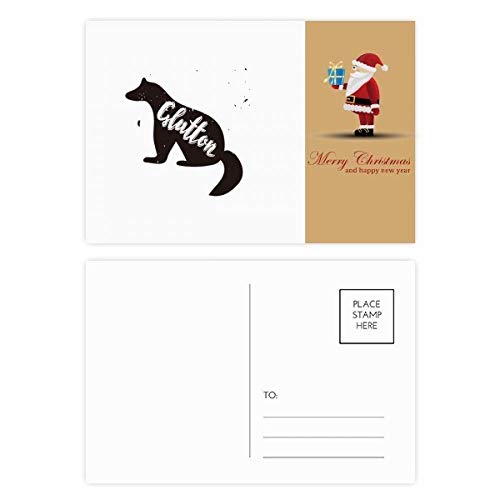 Cartes postales père Noël noir et blanc Glutton : lot de 20 pour correspondances de Noël