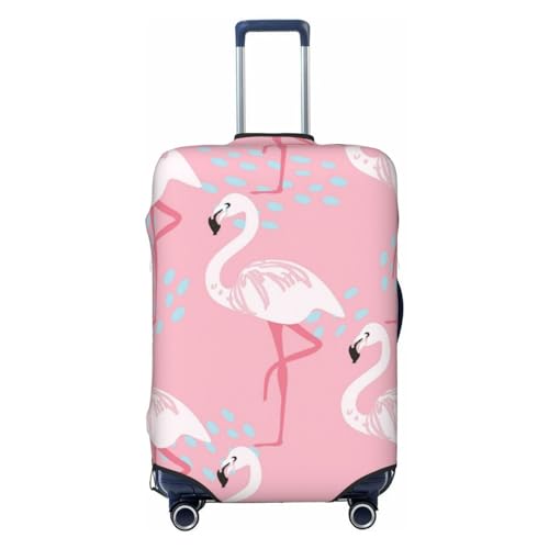 Pink Flamingo Luggage Cover Washable Elasticated Luggage Covers for Suitcase TSA Approved Stylish Scratch Resistant Luggage Case Protector