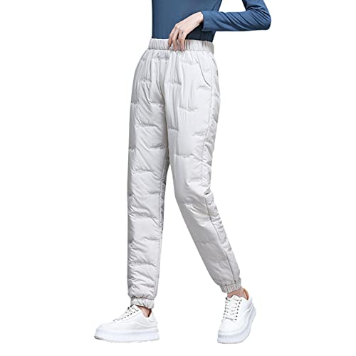 Pantalon thermique femme en coton léger Coupe droite ample décontractée pour le bureau