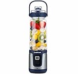 CraftMark Portable Smoothie Blender - 21oz Personal Mini Cordless Blender, USB-C Rechargeable Smoothie Maker for Protein Shakes, Ice Crushing, Frozen Fruit-Gym, Travel, Office, On the Go