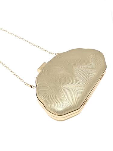 Women's Shiny Texture Clutch Purses 3D Cloud Shell Handbag Evening Party Crossbody Bag With Chain Strap4