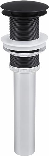 Lista de Lavabos encastrados , tabla con los diez mejores. 43 URREA 3827.2 Contra tipo Push sin Rebosadero para Lavabo, Tapón de Drenaje, Acabado Cromo/Negro Mate, Latón