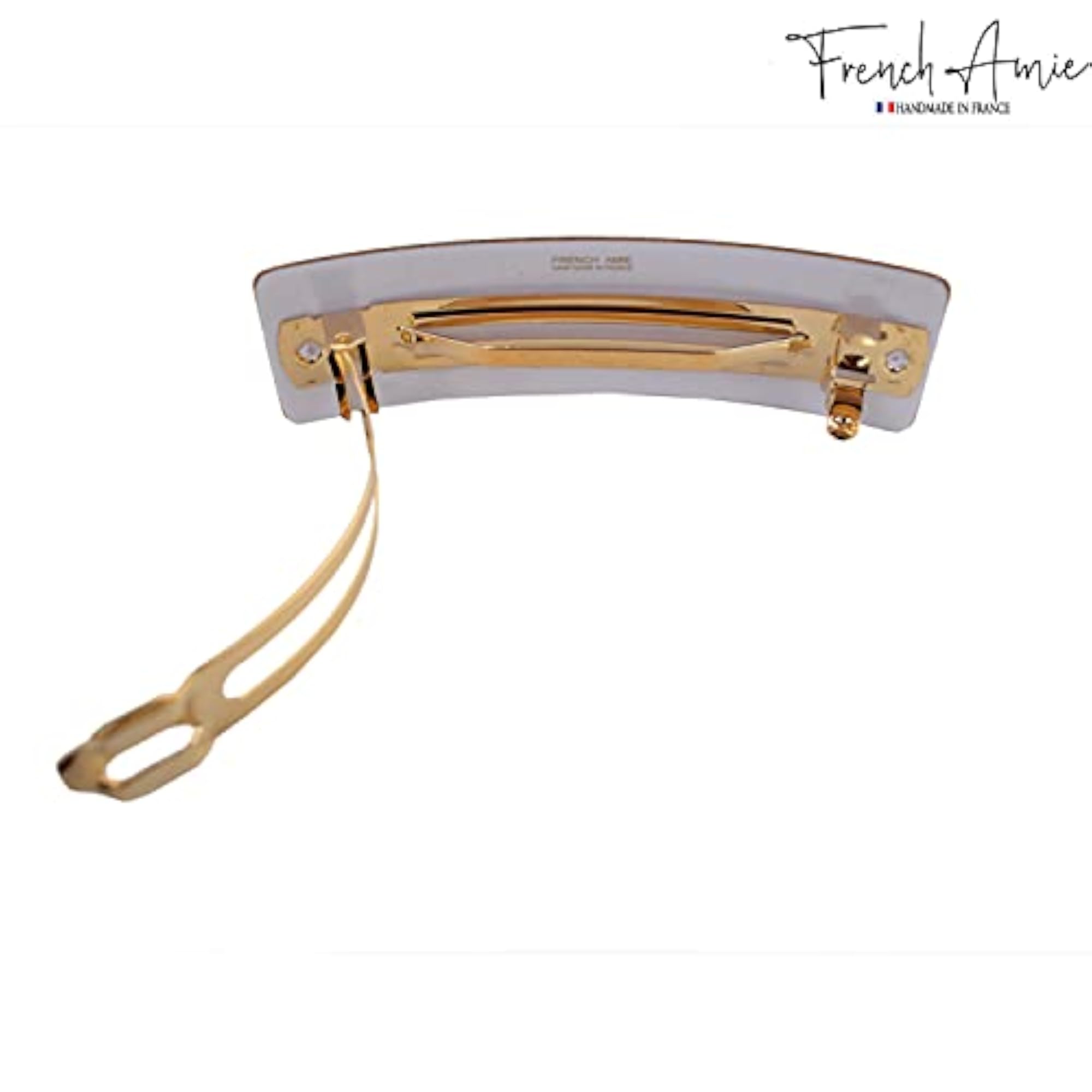 Rectangular Gold Glitter Strong Celluloid Hair Clip Barrette