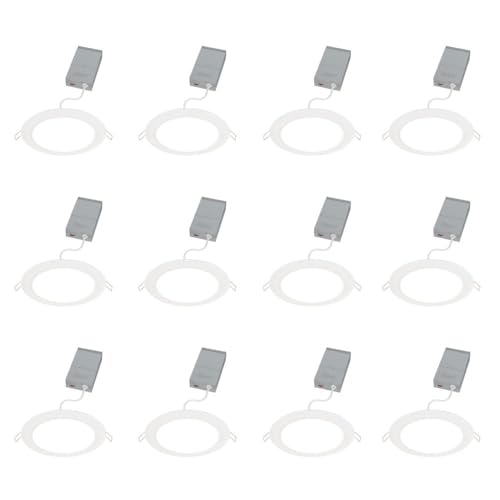 Juno LED Recessed Lights 6 Inch Round Wafer Downlight, 5-in-1 Switchable White Color Temperature,...