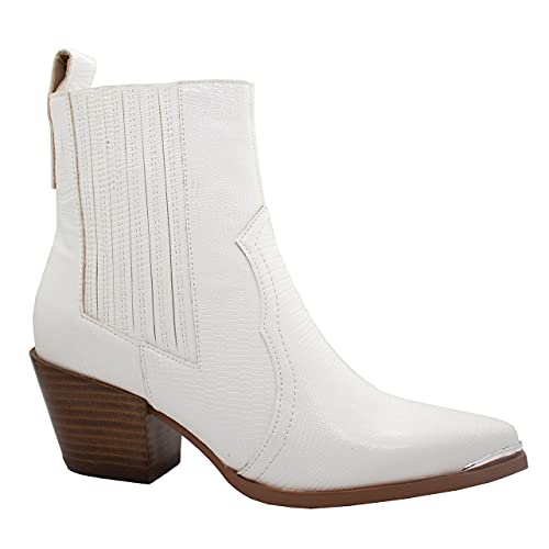 ARiderGirl Eleanor Women's Western Booties Animal Print Slip On Pointed Toe Stacked Heel Ankle Boots3