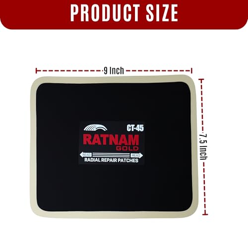 Image of Radial Tyre Repair Patch No.45 - Box of 5 Pcs | Heavy-Duty Self-Vulcanizing Puncture Patch for Car, Truck, Tractor & Bus Tyres | Professional Tubeless & Tube Tyre Repair Kit, Durable