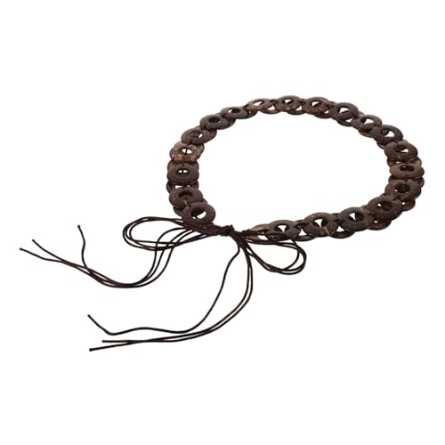 DEARMAMY Cinturón De Cáscara De Coco Cinturones De Mujer Cadena De Cinturón Vaquera Cinturón Con Tachas Cinturón De Cadena Cinturón Con Borlas Cinturón Para Mujer Cascara De Coco Coffee