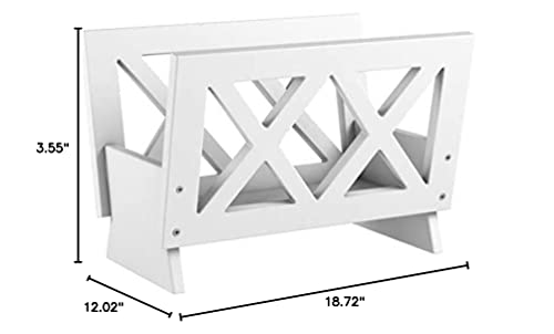 Frenchi Home Furnishing Contemporary Magazine Rack, White #TOP4