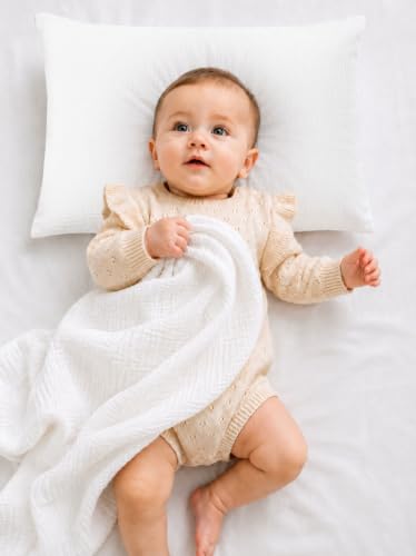 Image of Toddler Pillowcases for 13 inchx18 inch Pillow 2 Pack, Muslin Small Toddler Baby Kids Travel Pillow Covers for Boys Girls with Envelope Closure (White, 13 x 18 Inch)