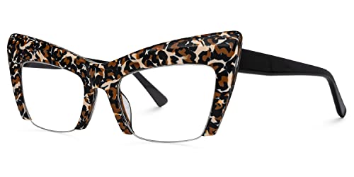 Image of VOOGLAM Oversize Cat Eye Blue Light Blocking Glasses for Women Anti UV EyestrainComputer Gaming TV Phone Glasses Garza