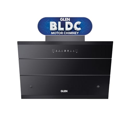 Glen 90 cm 1600 m/hr BLDC Filterless Thermal Autoclean Kitchen Chimney, Slant |(Hood KOPPA HSR 90, Heat Sensor| Aeration technology|Auto On/Off| Touch & Gesture Control,Black)