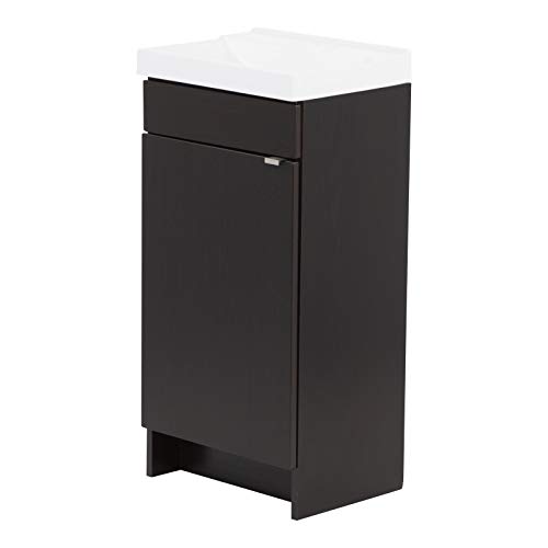 Spring Mill Cabinets Merton Bathroom Vanity With Sink, 17" W X 12.75" D X 34.63" H, Ebony Oak #TOP7