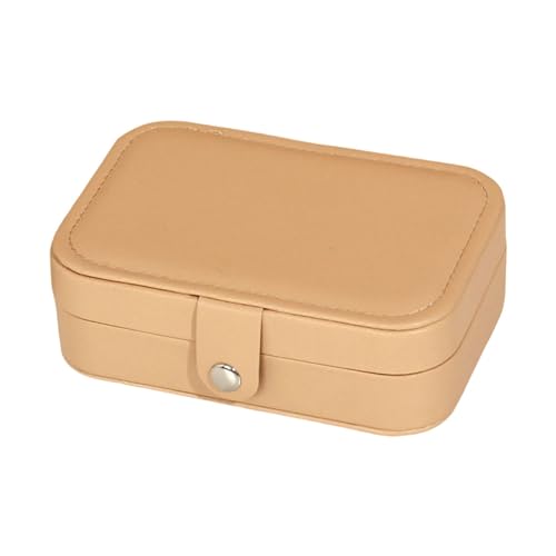 ORBIBA Schmuckkästchen Tragbare Schmuckschatulle aus Leder, doppellagig, Schmuck-Organizer, Display, Reise-Schmucketui, Aufbewahrungsboxen for Ohrringe, Ringe, Halsketten (Color : StyleE-Yellow)