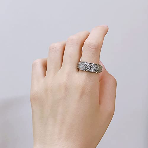 Celtic Triangle Knot Spinner Fidget Ring Stress Relieving Anxiety Rotate Freely Boredom ADHD Autism Fashion Middle Knuckle Finger Band Stainless Steel Engagement Wedding Jewelry Birthday Valentine's Day Gift for Men Women4