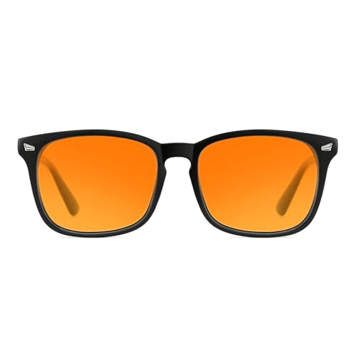 TIJN Blue Light Blocking Glasses Dual AR Coatings Amber Orange Lens for Computer Gaming
