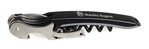 STANLEY ROGERS - Cavatappi somelier professionale con tagliacapsule, 2 x 7,5 x 22,5 cm, ideale per tutti i tipi di tappo, (colore: argento/grigio/nero), quantità: 1 pezzo.