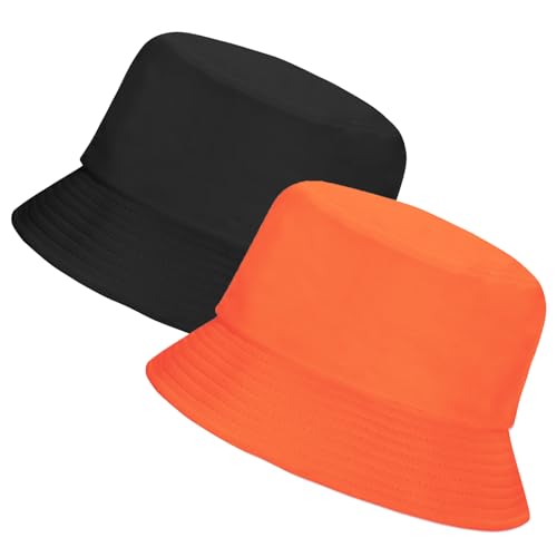 Image of Rosoz 1 & 2 Pack Bucket Hat for Women Men Summer Travel Beach Sun Hat Outdoor Cap Unisex Bucket Hats
