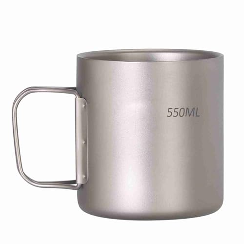 NYSUZHOUJI Double Wall Water Cup Coffee Mug for Outdoor Camping Hiking Picnic, 550ml (550ml)