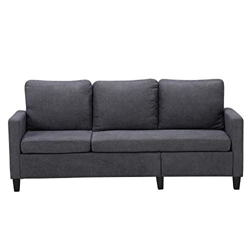 FCH L-Shape Convertible Sectional Sofa Couch Modern Upholstered Living Room Sectional Couch with Reversible Chaise (Dark Grey)