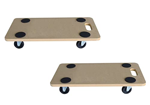 Spetebo Transport rullbräda lastkapacitet 150 kg – set om 2 – möbelskoter med bärhandtag – tung lasttransporthjälp växtskoter, rullvagn, transportskoter