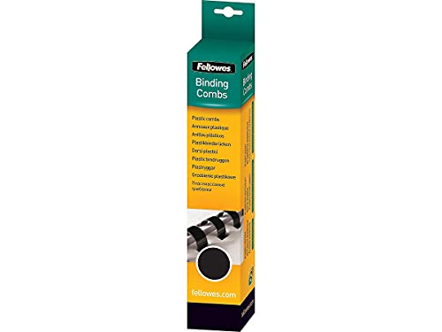 Image of Fellowes 3 /8-Inch Plastic Binding Combs, Classroom Must-Haves School Supplies, 55-Sheet Capacity, 100-Pack, Black (52325)
