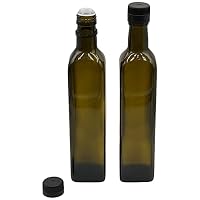 Devitre 4x Ölflasche 500 ml braune Glasflasche mit Aussgießer und Etiketten – Ansicht 2