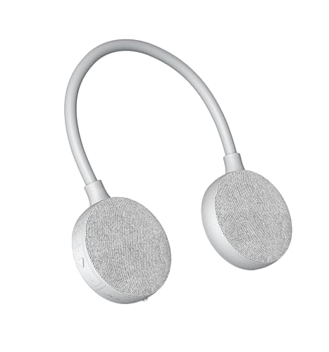 GlaXfi NW24-01W-001 ネックバンドサウンドスピーカー ガラス振動板搭載 HIFI 超軽量 角度自由調整 内蔵マイク 低遅延 連続12時間再生 Bluetooth 5.3 首掛けスピーカー グレー