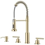APPASO Gold Kitchen Faucet with Soap Disnpenser, 4 Hole...