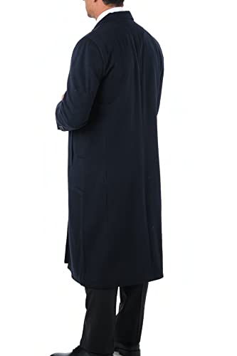 Image of THE SUIT DEPOT Mens Single Breasted Wool Cashmere Full Length Overcoat