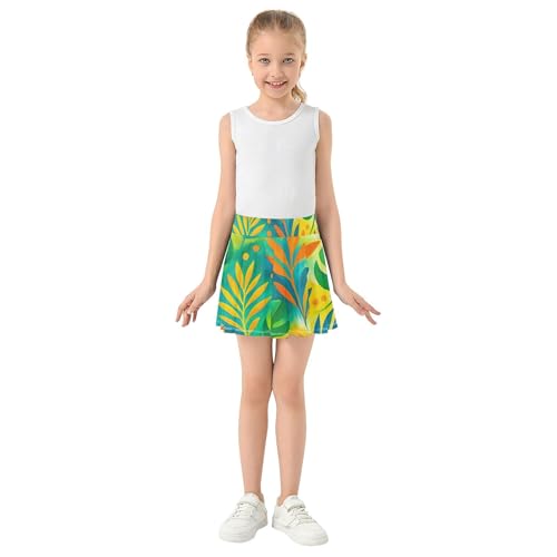 Athletic Shorts for Girls Skorts Colorful Leaves Tennis Skirts for Kids Print Butterfly 3t3