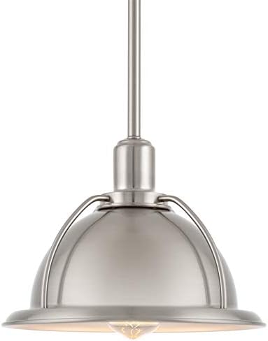 Kira Home Bennett 9.5" Modern Industrial Hanging Pendant Ceiling Light, Adjustable Height, LED Compatible, Brushed Nickel Finish