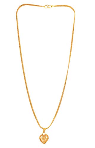 Image of Handicraft Kottage Chain Pandent Gold Plated Casual Necklace Jewellery for Women /Girl - Round