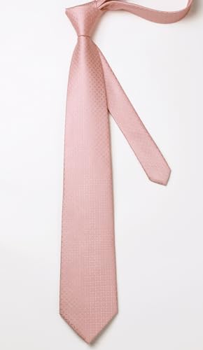 Image of HISDERN Mens Ties Plaid Tie and Pocket Square Set Classic Woven Formal Checkered Neckties & Handkerchief Wedding Party